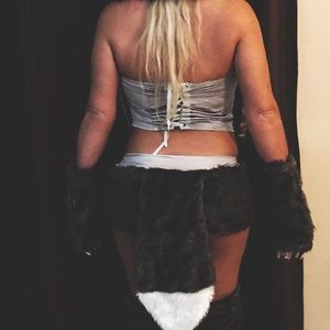 Deluxe Big Bad Wolf Costume Gray One Size Set Of 7